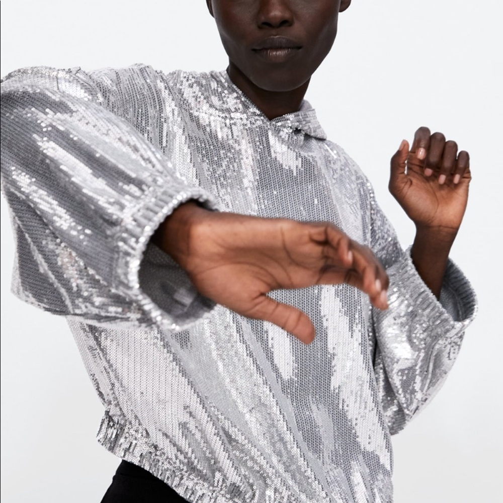 Zara sequin hoodie